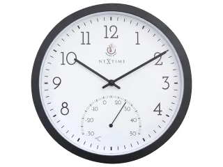 Buitenklok Nextime dia 30.5cm Marigold met temperatuur cijfers, zwarte - 1