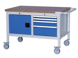 Werkplaatswagen 859x1200x750mm Werkblad 40mm Draaideuren 4laden