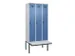 locker met bank,voor scheiding van kleding,HxBxD 2120x900x815mm,3vak