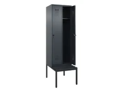 locker met bank,HxBxD 2120x600x815mm,2vak,vak B 300mm,draaigrendel