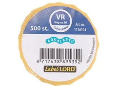 Voedseletiketten 54x22x54mm Aqualabel VR weg op ZO