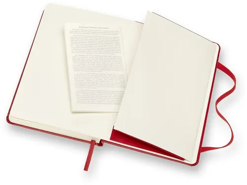 Notitieboek Moleskine pocket 90x140mm lijn hard cover scarlet red