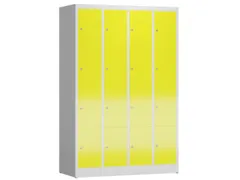 Lockerkast 1800x1185x500mm 4x4 vakken cilinderslot, sokkel, RAL1018