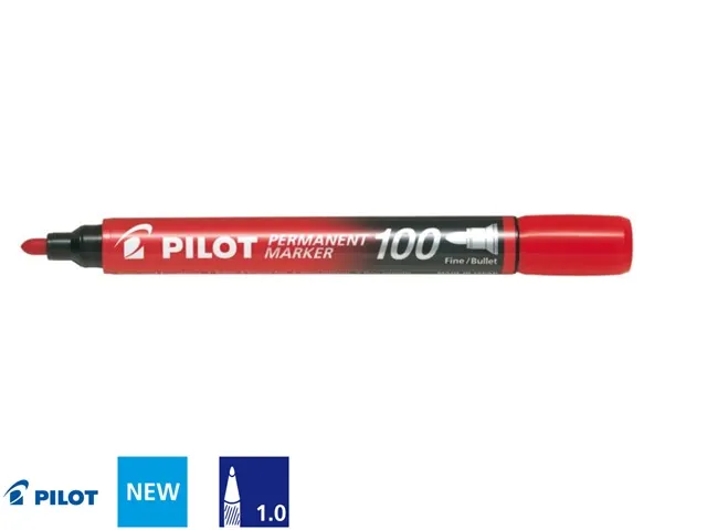 Marqueur Permanent Pilot 100 pointe fine rouge
