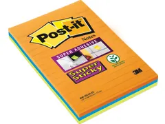 Super Sticky Notes 102x152mm Assorti 45 Vel 3 stuks