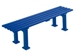 Kunststofbank 415x1500x370mm Zit H 415mm 5 Latten 2 Pootstellen Blauw