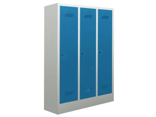 lockerkast v. kinderen,HxBxD 1600x930x500mm,3vak,RAL7035,front RAL5012
