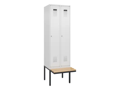 locker met bank,voor scheiding van kleding,HxBxD 2120x600x815mm,2vak
