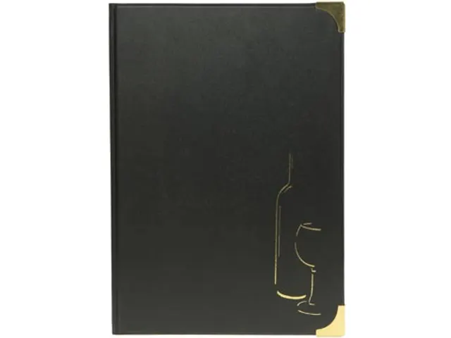 Securit Menukaart Basic Ft A4 4 tas, Zwart lederlook