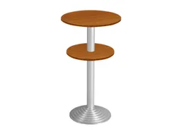 statafel,HxØ 1100x600mm,rond,schotelvoet aluminium-zilver