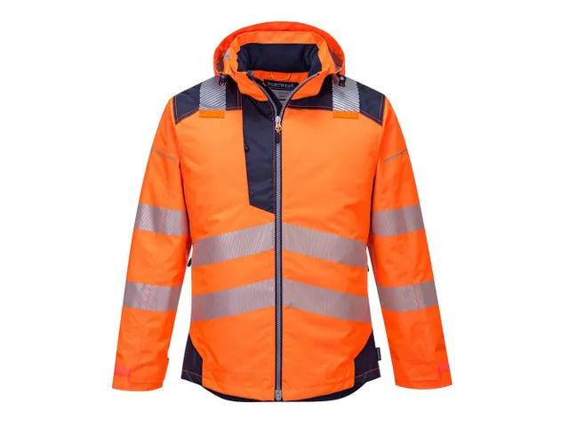 Portwest T400 hi-vis winterjas, oranje/zwart, maat S, per stuk