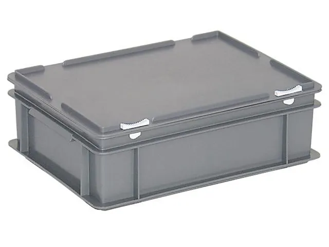 Euronorm Stapelkrat Pe Hxlxb 130X400X300Mm 11L Met Deksel Grijs