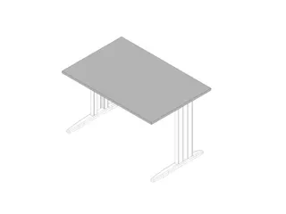 bureau,HxBxD 730x1200x800mm,blad grijs,C-voet wit - 1