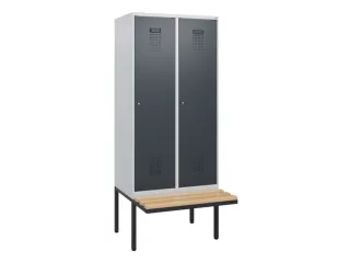 locker met bank,HxBxD 1950x800x815mm,2vak,vak B 400mm,cilinderslot - 2