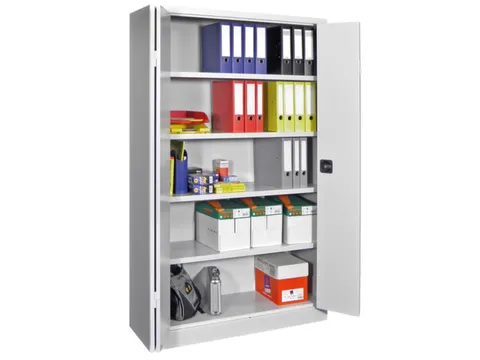 Ruime Vouwdeurkast Hxbxd 1950x1200x400mm 4legborden Ral7035