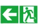 Panneau Sortie de secours Issue de secours à gauche flèche gauche