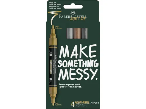 Acrylmarker Faber-Castell Multimark 4 stuks Metallic kartonetui