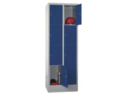 lockerkast,HxBxD 1850x600x500mm,2x4vakken,RAL7035,front RAL7016