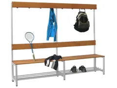 omkleedbank,LxD 2000x400mm,houten lijst beuken,onderstel RAL3000