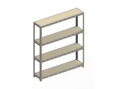 Breedvakstelling 1970x1700x400mm Vaklast 500kg 4 Houten Legborden