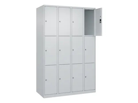 lockerkast,HxBxD 1850x1200x500mm,4x3vakken,vak B 300mm,cil.-slot
