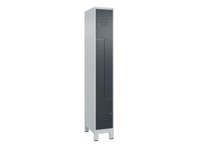 Z-garderobekast,HxBxD 1950x300x500mm,vak B 150/300mm,cil.-slot,voeten