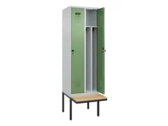 locker met bank,voor scheiding van kleding,HxBxD 2120x600x815mm,2vak