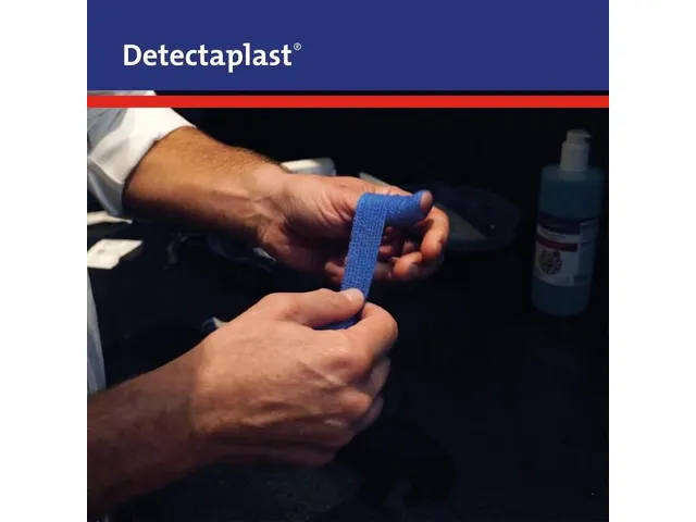 Detectaplast Zelfhechtende snelpleister Rol à 2,5cm x 4,5mtr, blauw