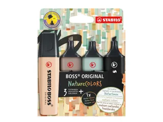 Markeerstift STABILO Boss 70/4 nature colors etui à 4 stuks - 2
