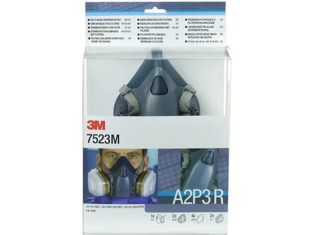 3M 7523M starterskit voor halfgelaatsmaskers met A2-P3 R filtercombina