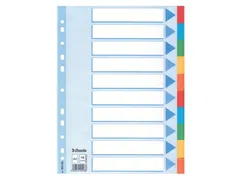 Tabbladen Esselte A4 11-gaats Karton 10-delig Assorti