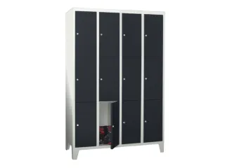 lockerkast,HxBxD 1850x1600x500mm,4x3vakken,RAL7035,front RAL7016 - 2