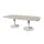 Linesto vergadertafel 240x120 deens ovaal lichtgrijs 25mm wit