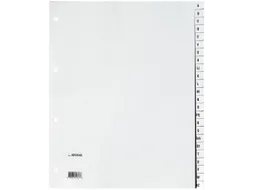 Tabbladen Set A-Z PP A4 4-Gaats 24 Tabs Grijs