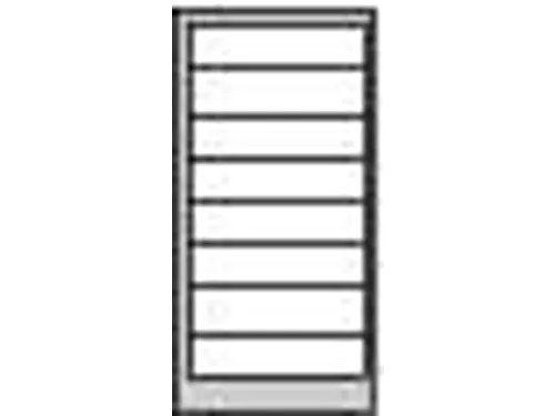 ladekast HxBxD 900x500x500mm 8laden slot RAL7035 front RAL7035