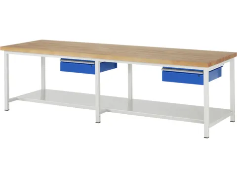 werkbank,HxBxD 840-1040x3000x900mm,beukblad,draagverm. 1250kg,4voeten