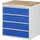 ladekast 825x770x650mm 4laden cilinderslot RAL7035 RAL5010 beuken