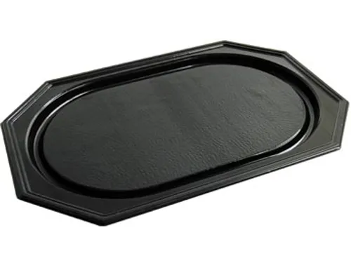 Cateringschaal Gerecycleerd PET 55x36cm 8 Hoek Zwart Pak 10 Stuks