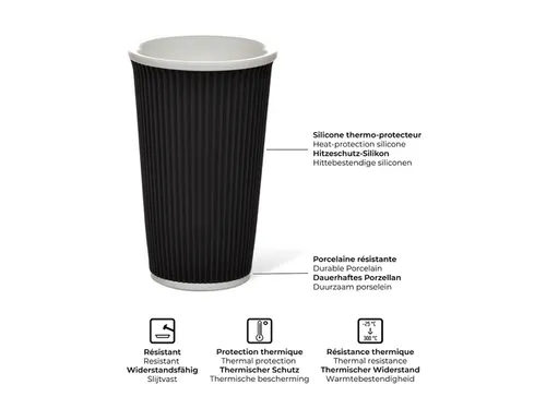 Beker porselein Les Artistes Paris 450ml met siliconen Groen