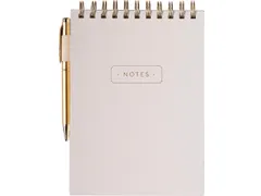 Notitieblok Èccolo spiraal met pen Ivory lijn ca.15x22cm 80gr. 120pag