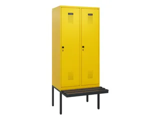 locker met bank,HxBxD 1950x800x815mm,2vak,vak B 400mm,draaigrendel - 2