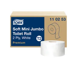 Toiletpapier Tork Mini Jumbo T2 premium 2-laags 170mtr wit 110253