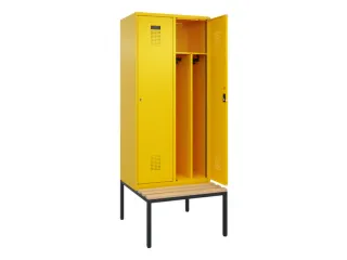 locker met bank,voor scheiding van kleding,HxBxD 2120x800x815mm,2vak - 1