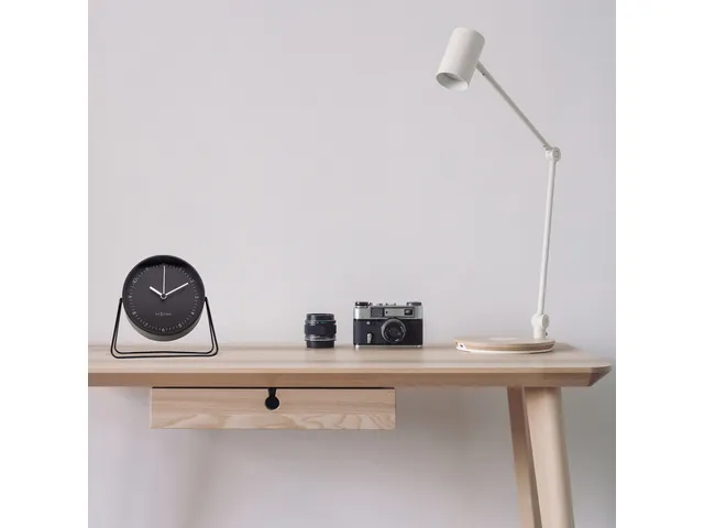 Wekker Nextime Berlin Table 14x13 cm zwart metaal
