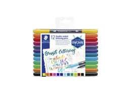 Brushpen Staedtler 3004 lettering duo 0.5-6mm blister à 12st ass