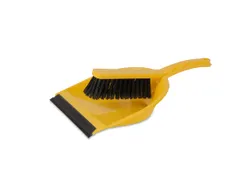 Veegblik met stoffer kunststof Geel 12 Stuks