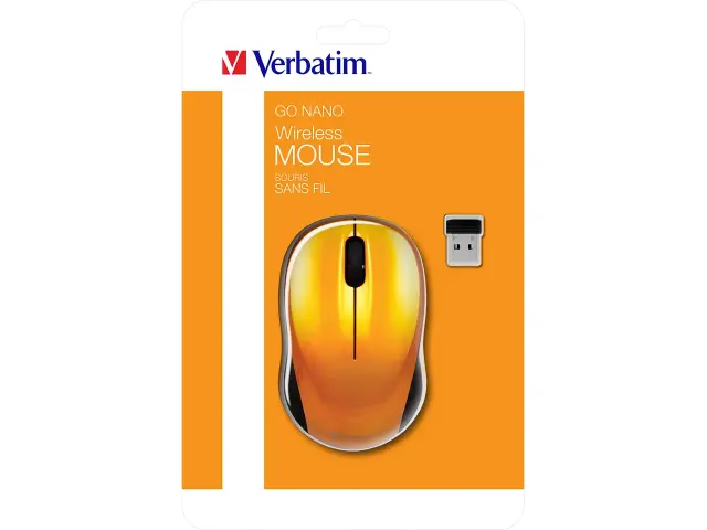 49045 VERBATIM Go NANO Muis 3 knoppen ambidexter wireless oranje