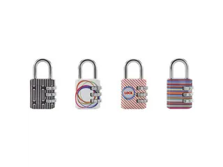 Hangslot Masterlock 3-cijfer combinatie 30mm 4 patronen Assorti - 1