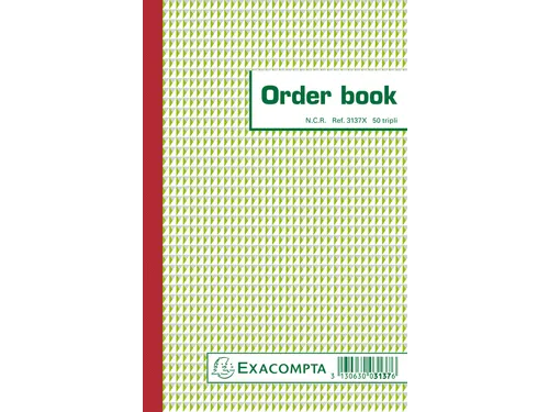 Orderboek Exacompta 210x135mm 50x3vel lijn