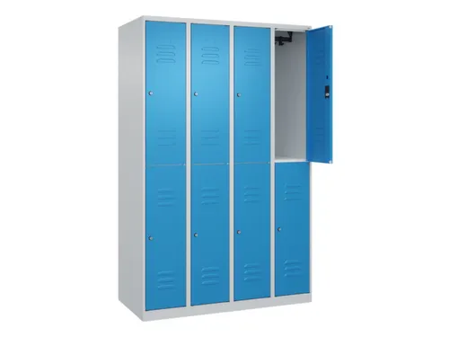 dubbeldekse locker,HxBxD 1850x1200x500mm,4x2vak.,vak B 300mm,cil.-slot